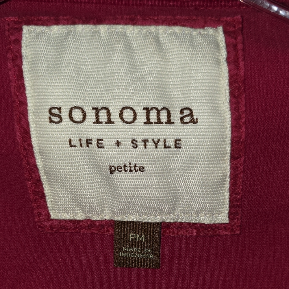 Sonoma Women's Burgundy Corduroy Blazer - Picture 2 of 3